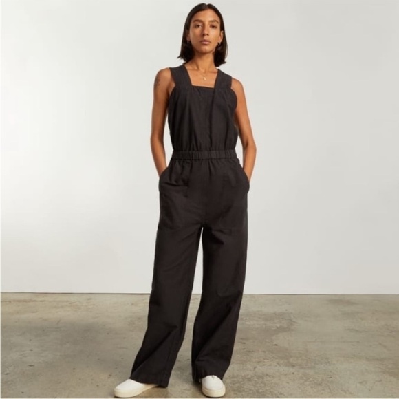 Everlane Fatigue Apron Jumpsuit Black 2 - Picture 1 of 12
